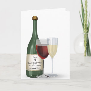 Wine Bottle Birthday Card