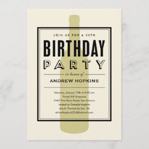 Wine Bottle Birthday Invitations