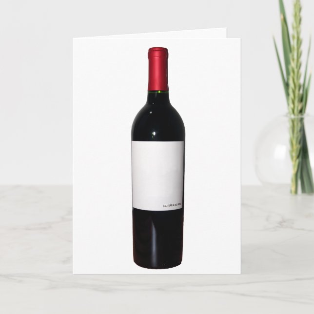 Wine Bottle (Blank Label) Card (Front)