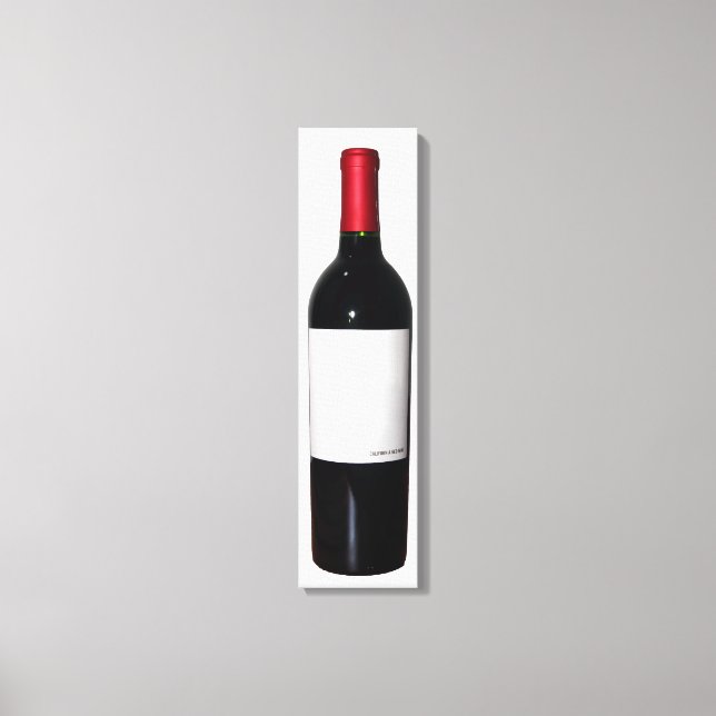 Wine Bottle (Blank Label) Wrapped Canvas Print (Front)