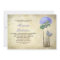 Wine bottle & blue flowers bridal shower invites