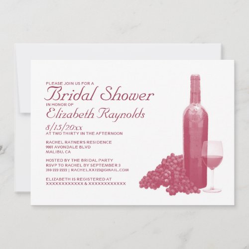 Wine Bottle Bridal Shower Invitations