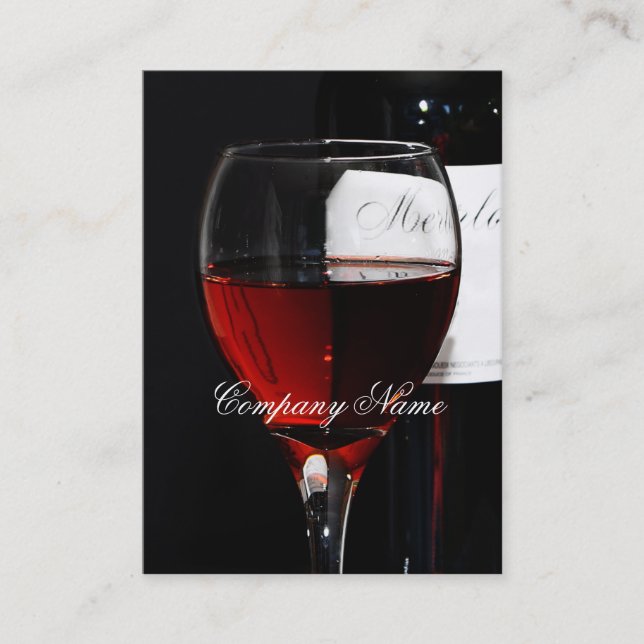 Wine bottle business card template (Front)