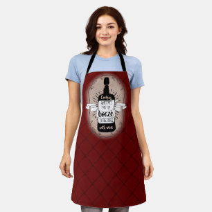 Wine bottle cooking with wine personalized kitchen apron
