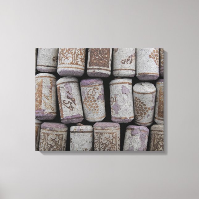 Wine Bottle Corks Close-Up Photo Canvas Print (Front)