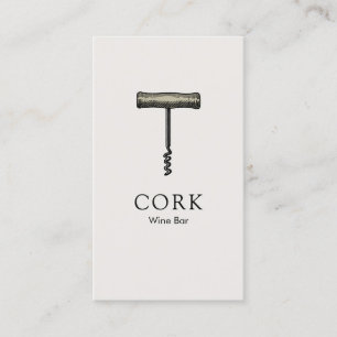 Wine Bottle Corkscrew Business Card