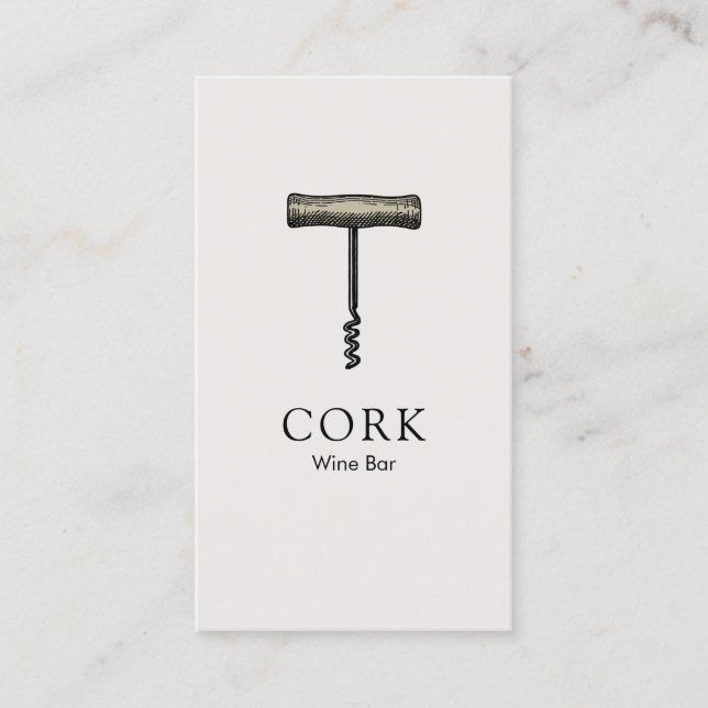 Wine Bottle  Corkscrew Business Card (Front)