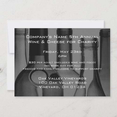 Wine Bottle Corporate Event Invitations