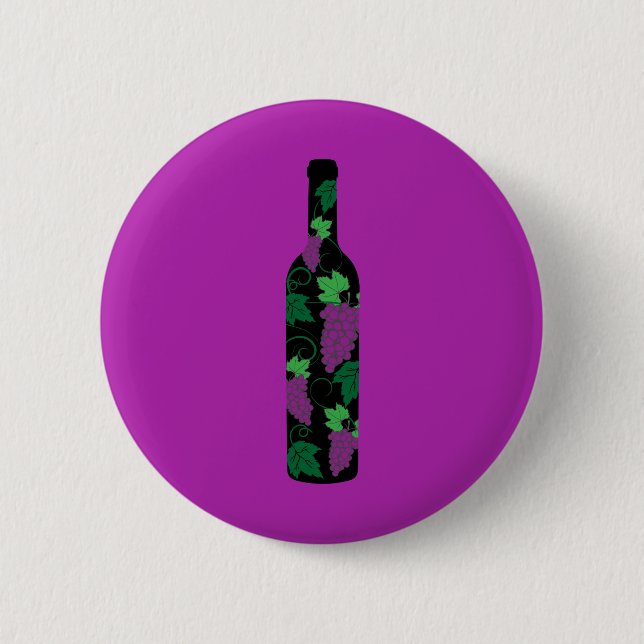 Wine Bottle Dark Button (Front)