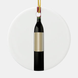 Wine bottle design ceramic ornament