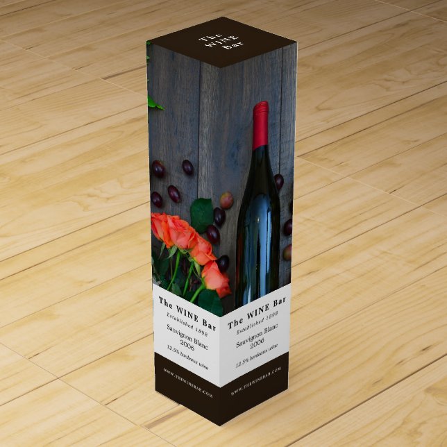 Wine Bottle Display, Wine Bar/Winery Box (Front)