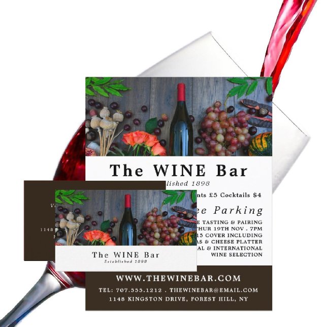 Wine Bottle Display, Wine Bar/Winery Business Card (Creator Uploaded)