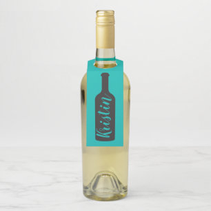 Wine Bottle Gift Tag Hanger Label, Silhouette