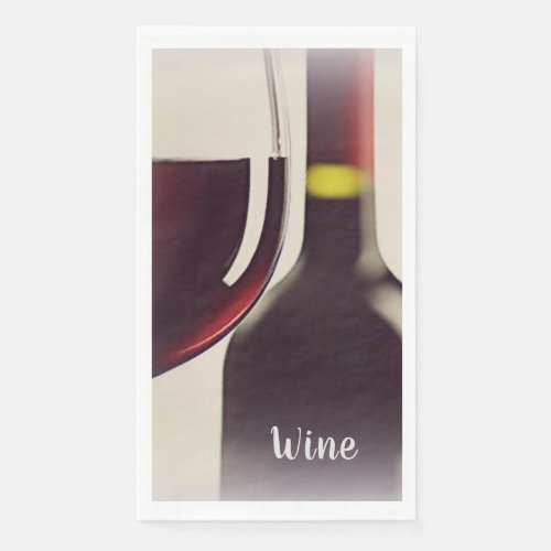 Wine Bottle Glass Abstract Design Guest Towel