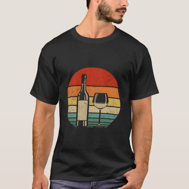 Wine Bottle Glass Alcohol Dad Mom T-Shirt (Front)