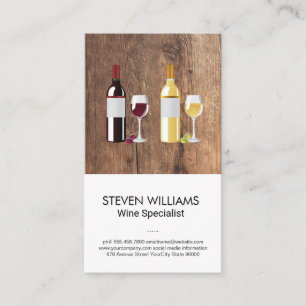 Wine Bottle Glass Wood Business Card