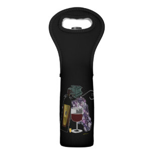 Wine Bottle Grapes Glass Digital Art  Bag