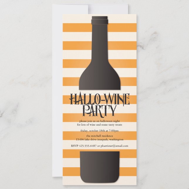 Wine Bottle Halloween Party Invitation (Front)