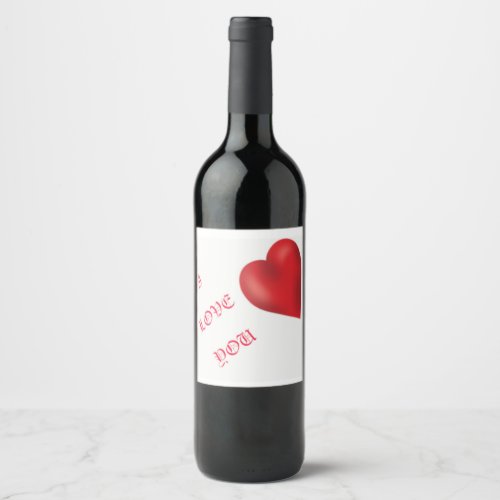 wine bottle i love you wine label