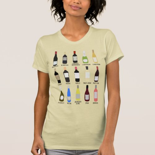 Wine Bottle Identification Guide Graphic T_Shirt