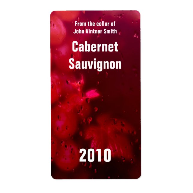 Wine bottle label (Front)
