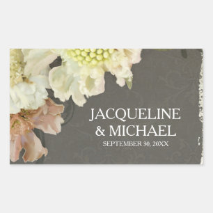 Wine Bottle Label Modern Flowers Painterly Style