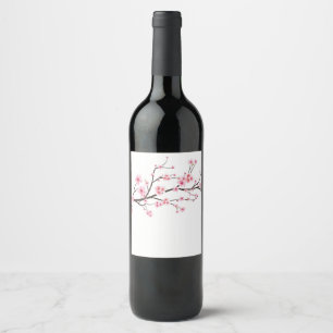 WINE BOTTLE LABEL : SAKURA CHERRY BLOSSOMS