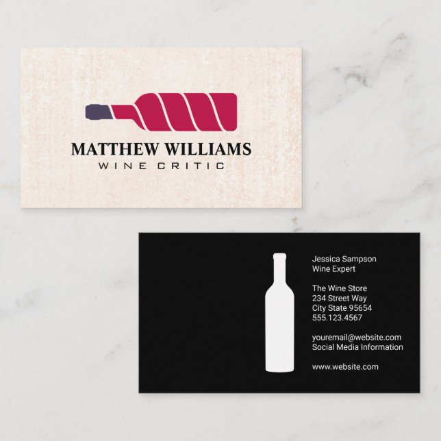 Wine Bottle Logo Business Card (Front/Back)