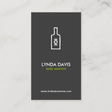 Wine Bottle Logo (dk Gray) Business Card