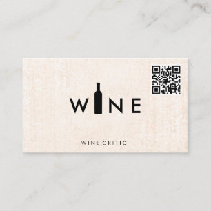 Wine Bottle Logo QR Code Business Card