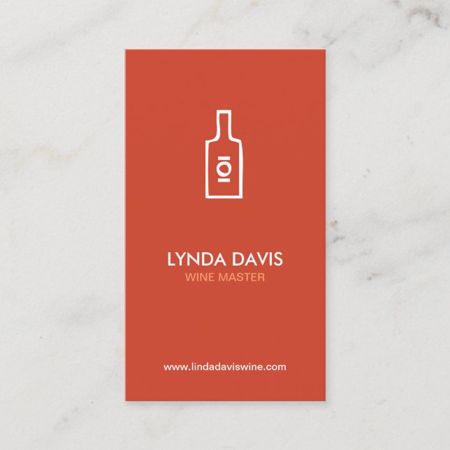 WINE BOTTLE LOGO (RUST) Business Card (Front)