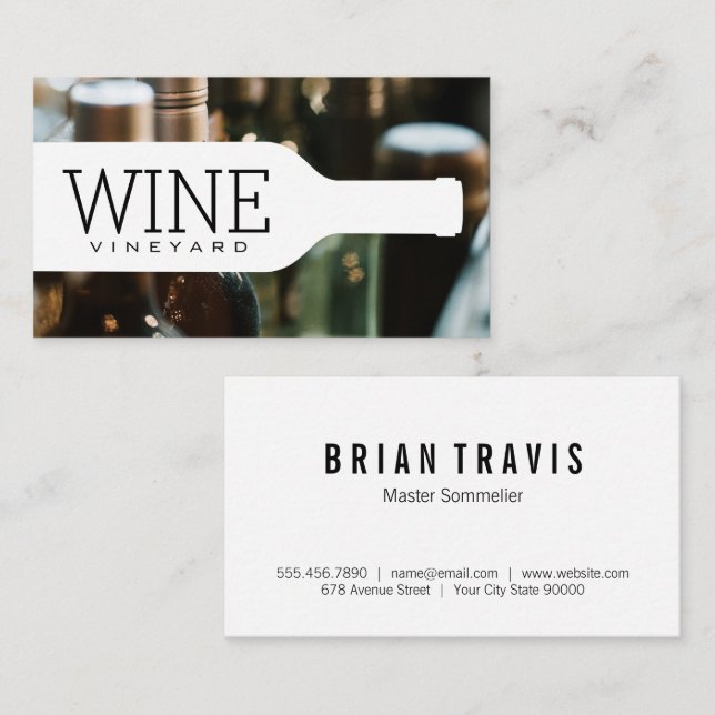 Wine Bottle Logo | Wine Collection Business Card (Front/Back)