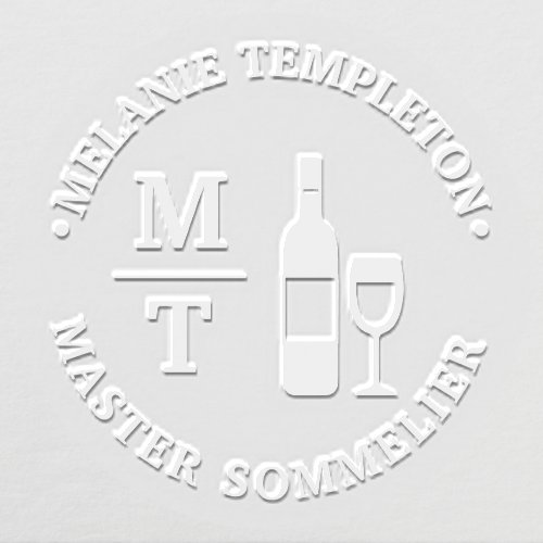 Wine Bottle âœMaster Sommelierâ Name 2 Initials Embosser