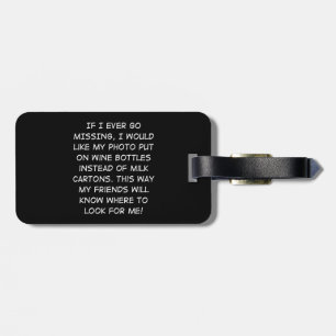 Wine Bottle Missing Luggage Tag