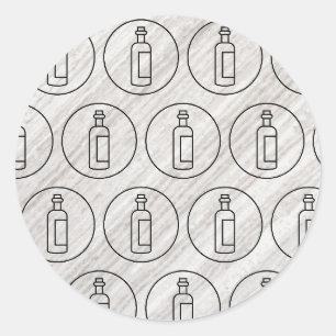 wine bottle pattern texture classic round sticker