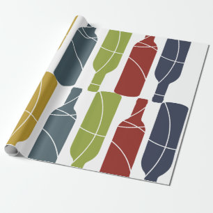 Wine bottle pattern wrapping paper