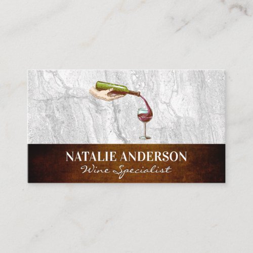 Wine Bottle Pour  Slate and Texture Business Card