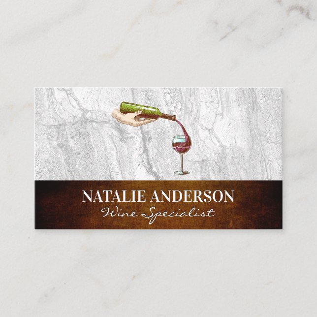 Wine Bottle Pour | Slate and Texture Business Card (Front)