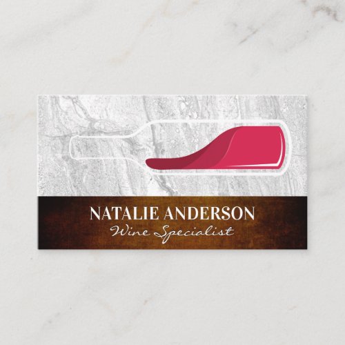 Wine Bottle  Rock Slate and Texture Business Business Card