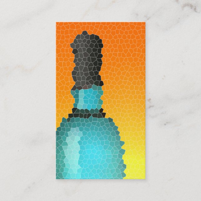 wine bottle : stained glass business card (Front)