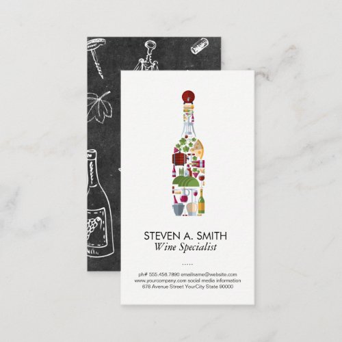 Wine bottle  Vineyard  Cheeses Business Card