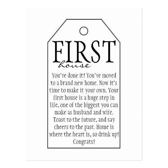 Wine Bottle Wedding Gift Tags First House Postcard