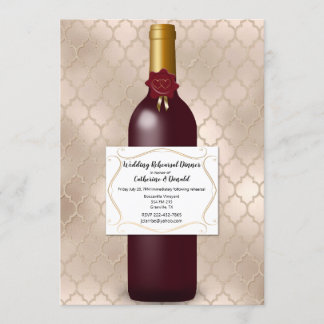 Wine Bottle Wedding Rehearsal Dinner Invitation