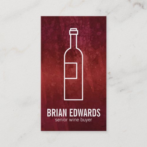 Wine Bottle white  Artistic Red Business Card