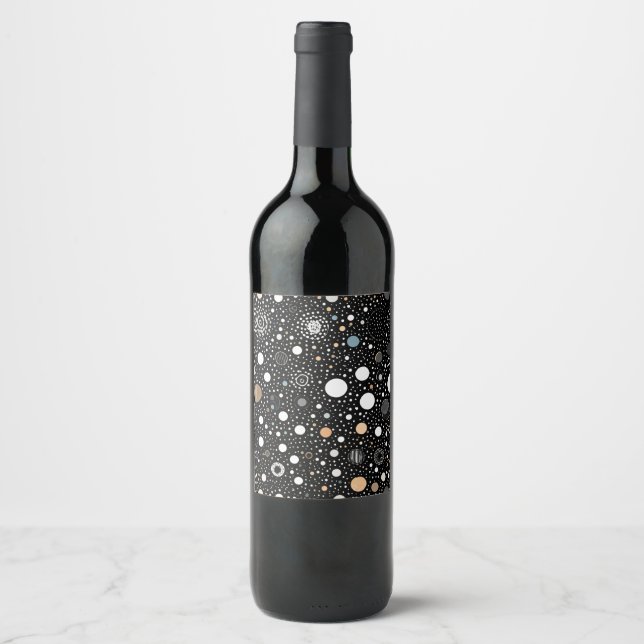 Wine bottle with a bright atmosphere label (Front)