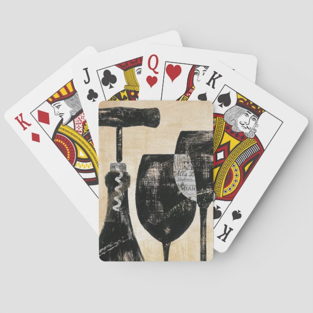 Wine Bottle with Two Glasses Poker Cards (Back)