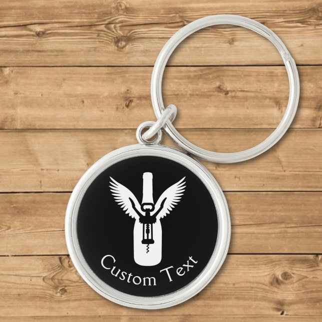 Wine Bottle with Wings and Corkscrew Keychain (Creator Uploaded)