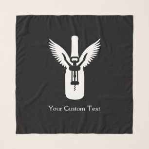 Wine Bottle with Wings and Corkscrew Scarf