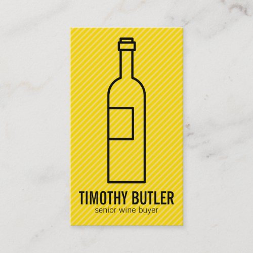 Wine Bottle  Yellow 2 Business Card