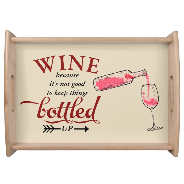 Wine Bottled Up Serving Tray (Front)